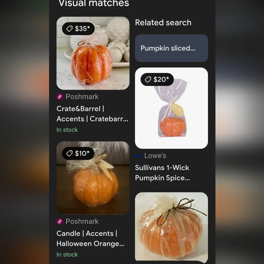 Halloween items, metal/glass spider candle holder & pumkin candle